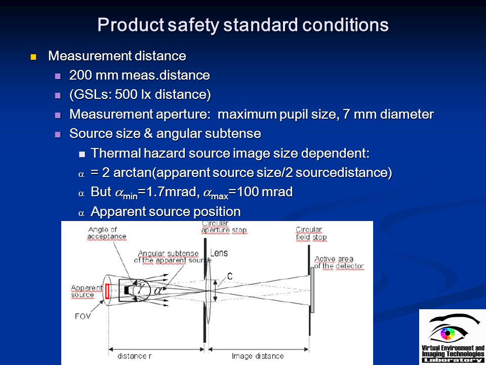 Product safety standard conditions