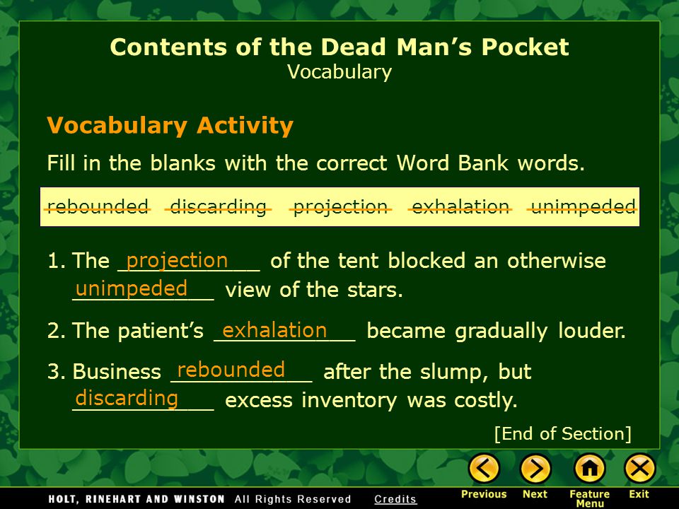 Contents Of The Dead Man's Pocket By Jack Finney - Ppt Video Online Download