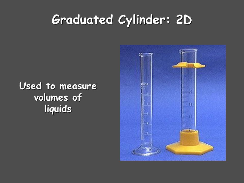 Used to measure volumes of liquids