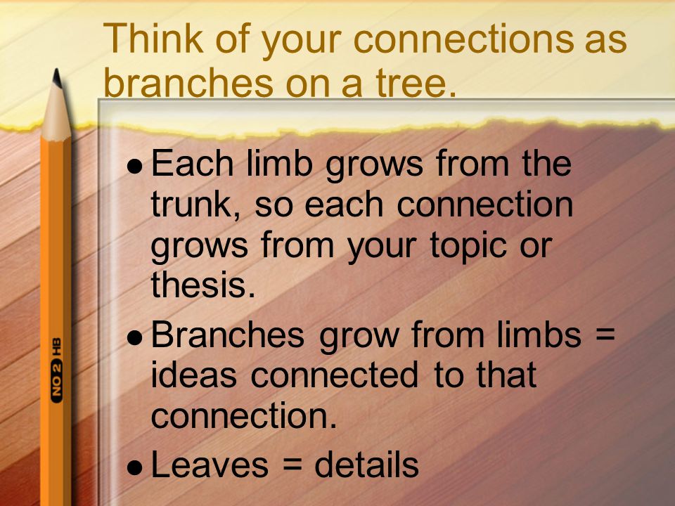 Think of your connections as branches on a tree.