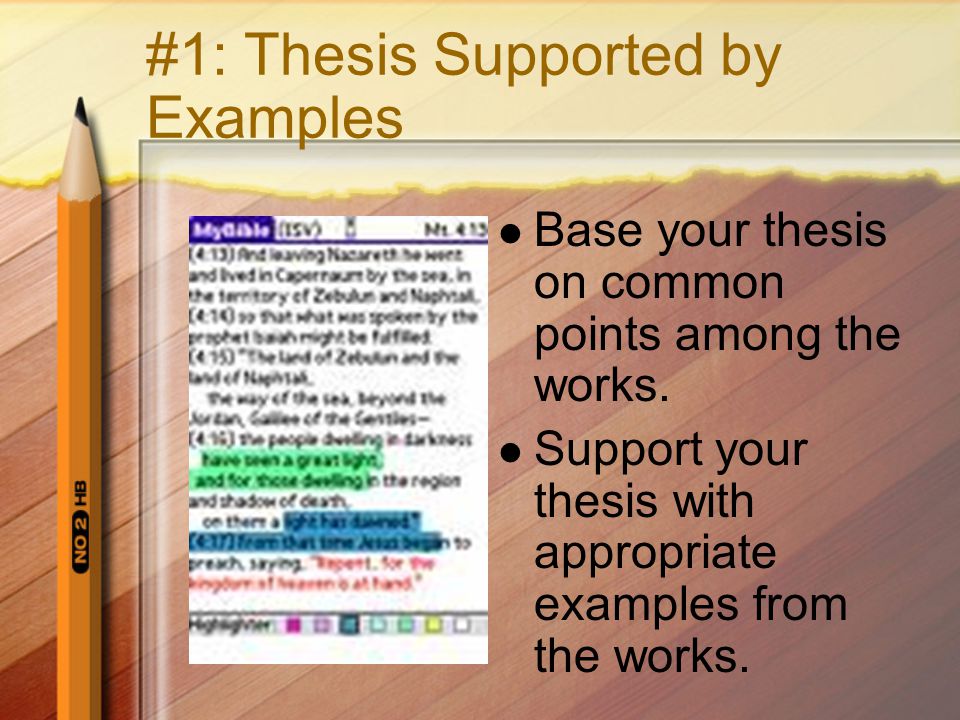 #1: Thesis Supported by Examples