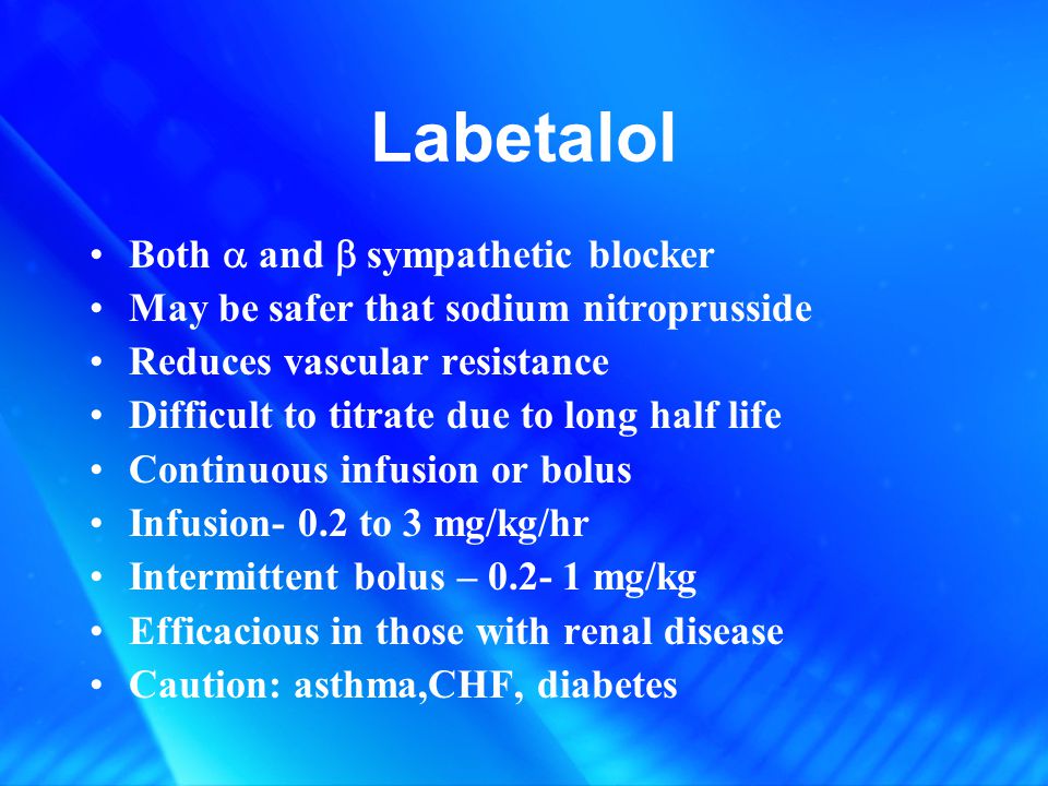 labetalol in diabetes