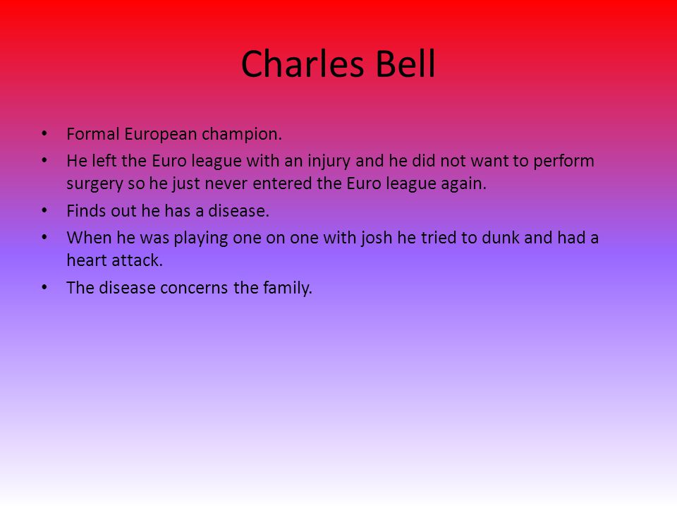 Charles Bell Formal European champion.
