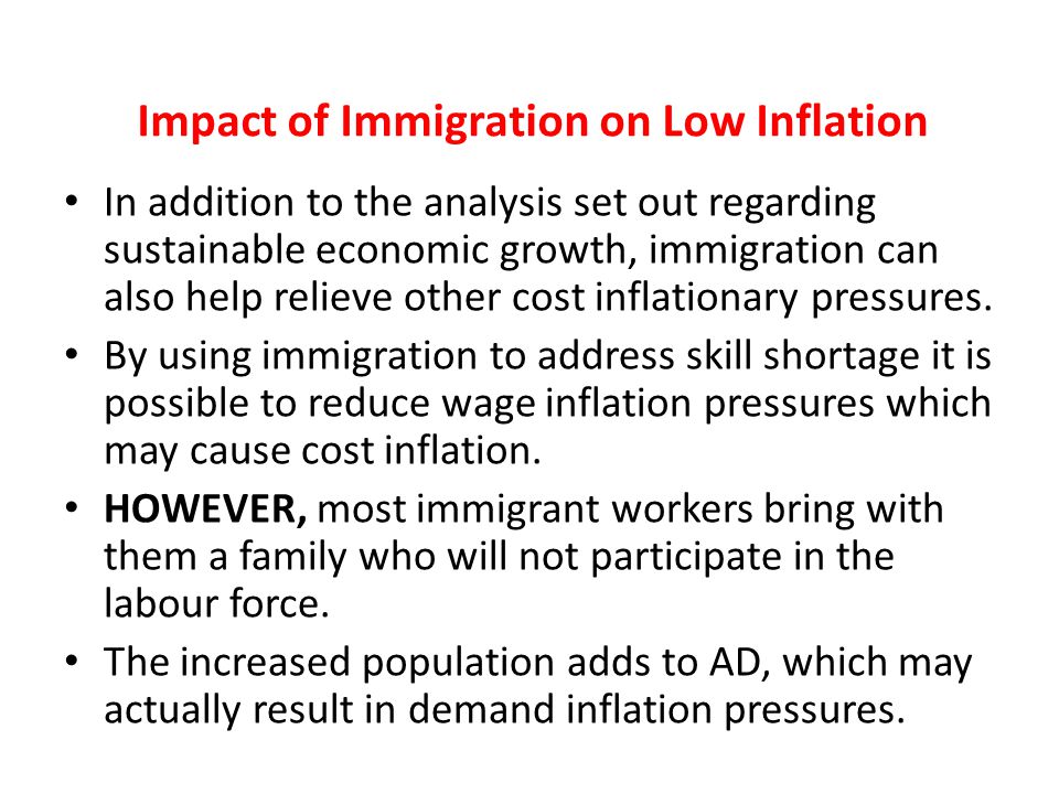 Impact of Immigration on Low Inflation