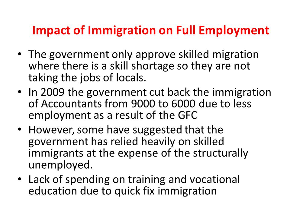 Impact of Immigration on Full Employment