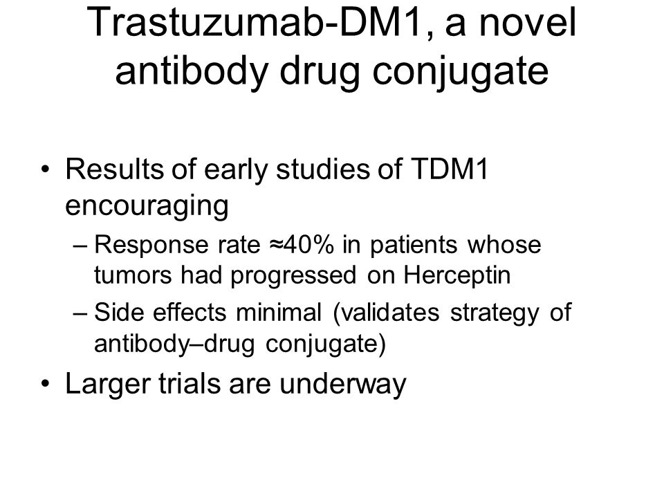 Trastuzumab-DM1, a novel antibody drug conjugate