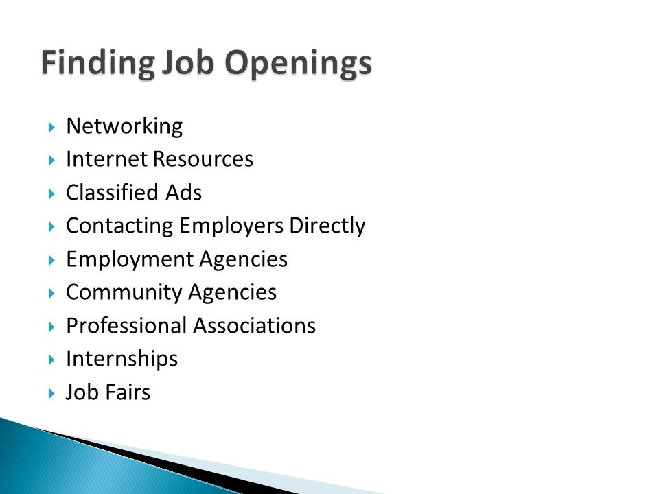 Finding Job Openings Networking Internet Resources Classified Ads