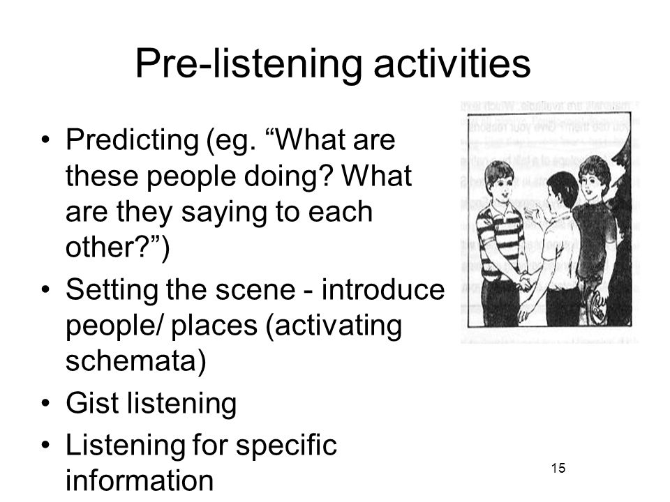 Pre-listening activities