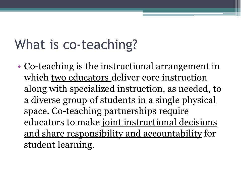 What is co-teaching