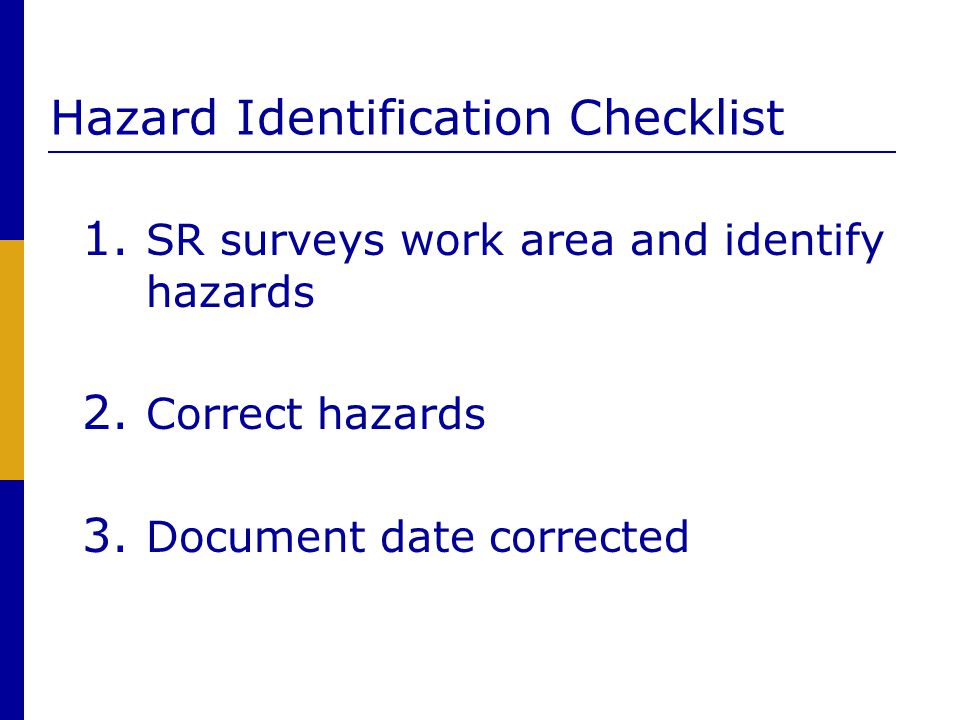 Hazard Identification Checklist