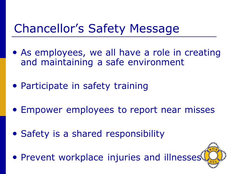 Chancellor’s Safety Message