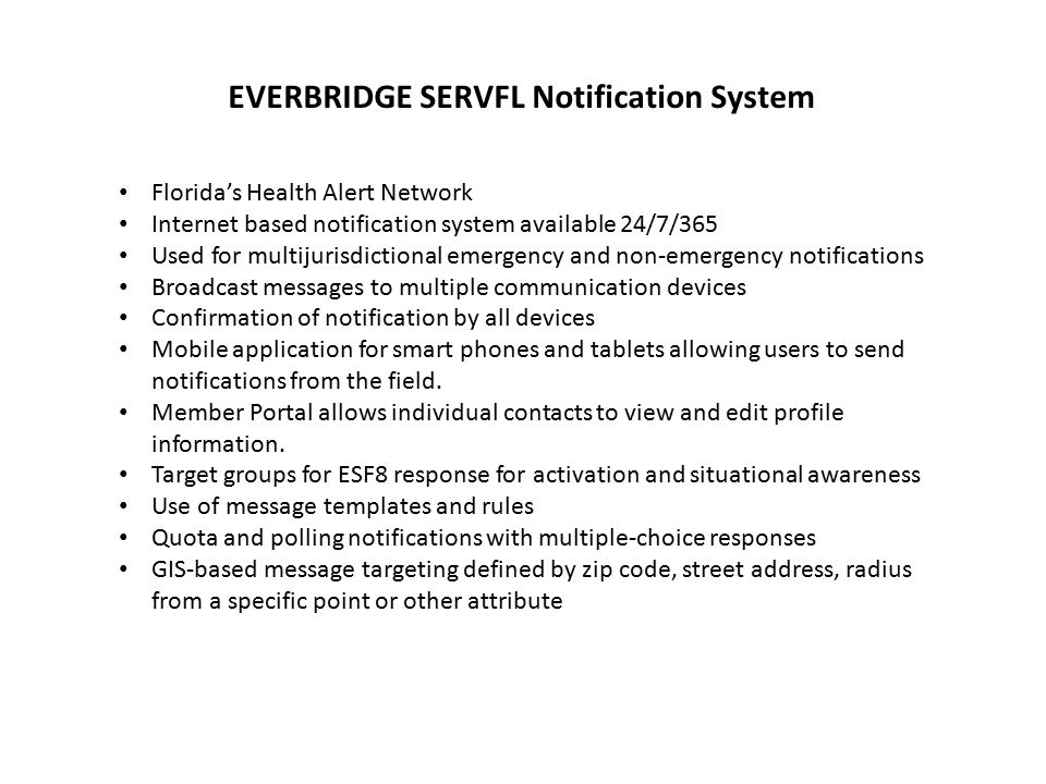 EVERBRIDGE SERVFL Notification System