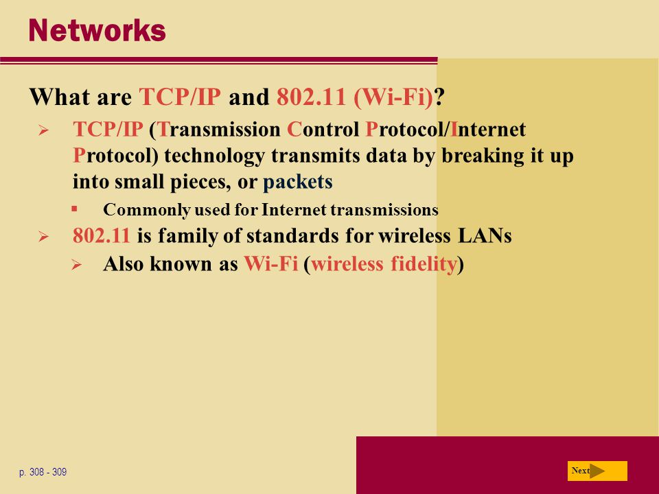 Networks What are TCP/IP and (Wi-Fi)