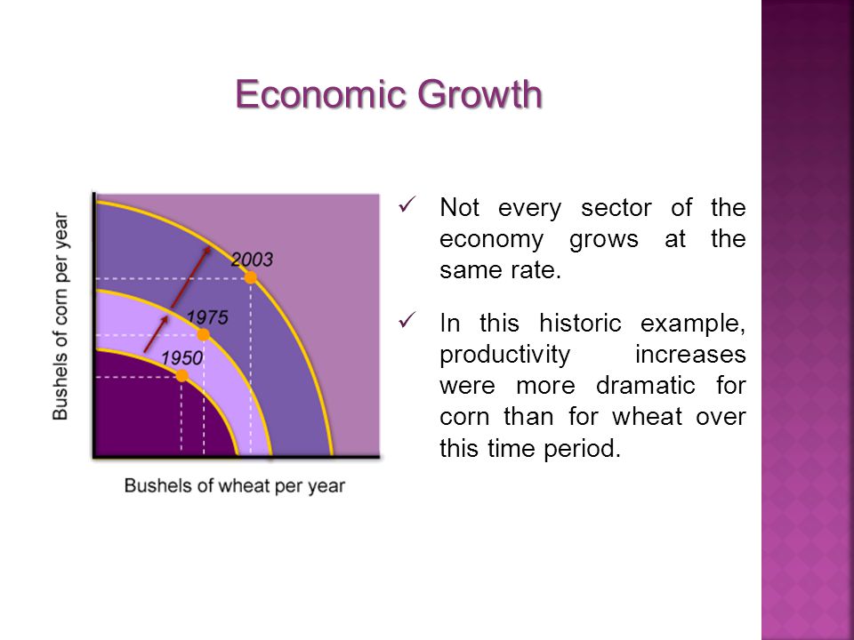 Economic Growth Not every sector of the economy grows at the same rate.