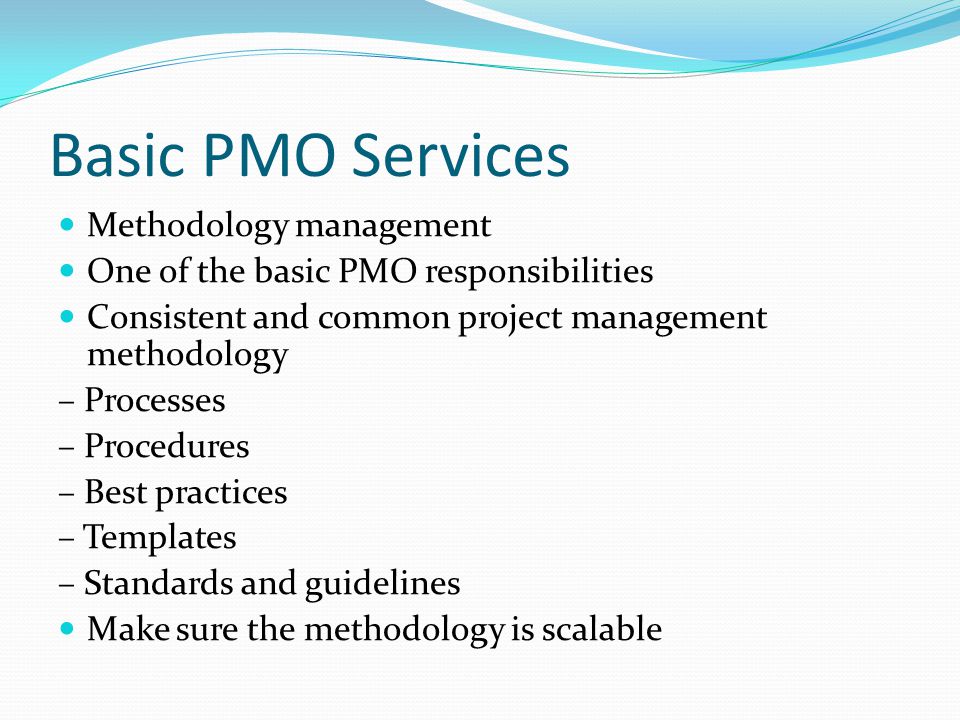 Basic PMO Services Methodology management