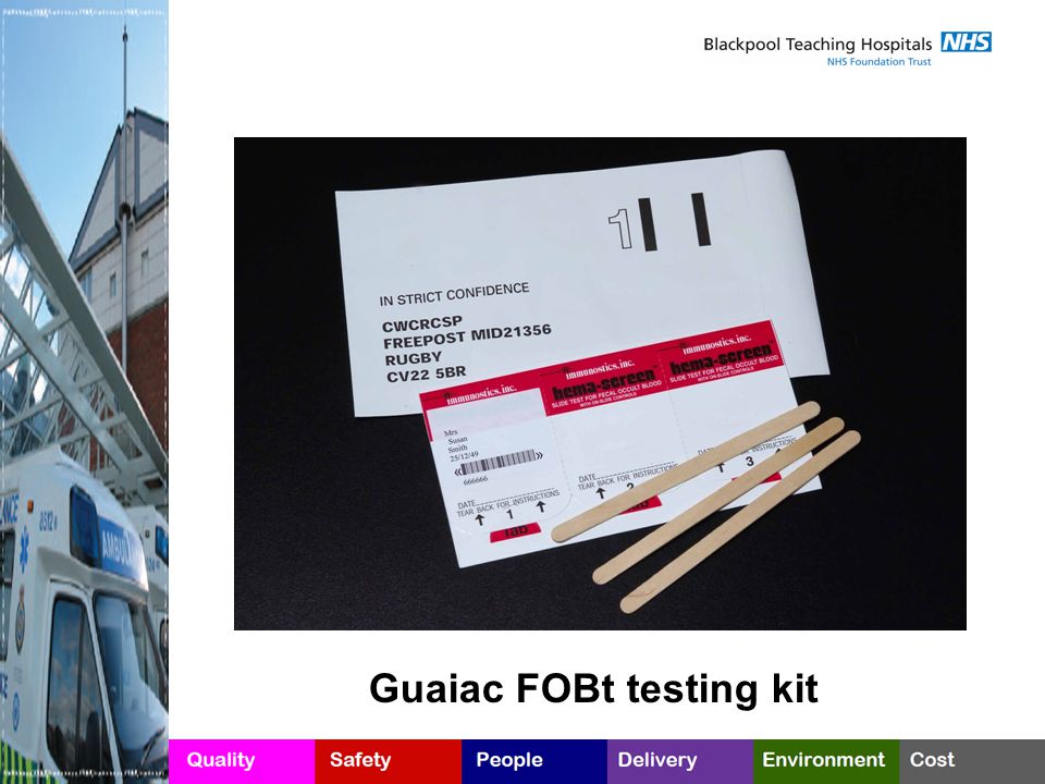 Guaiac FOBt testing kit