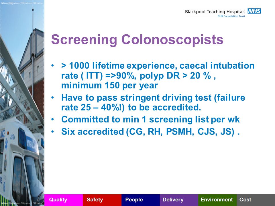 Screening Colonoscopists