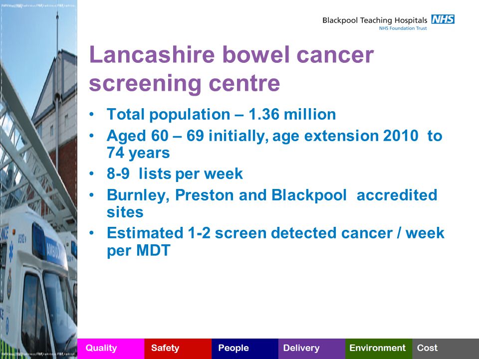 Lancashire bowel cancer screening centre