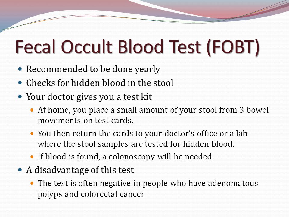 Fecal Occult Blood Test (FOBT)