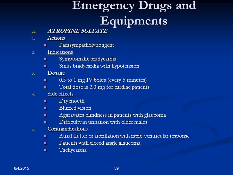 Emergency Drugs and Equipments