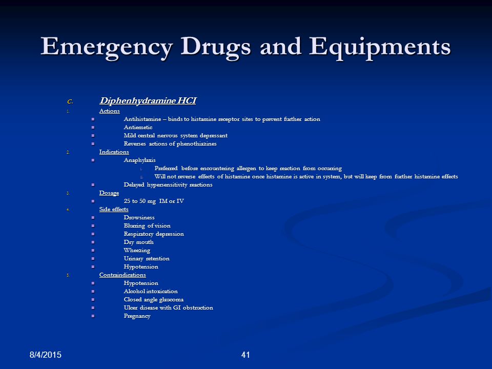 Emergency Drugs and Equipments