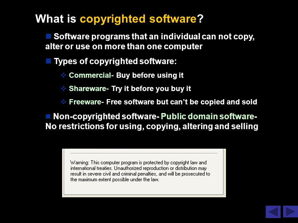 What is copyrighted software