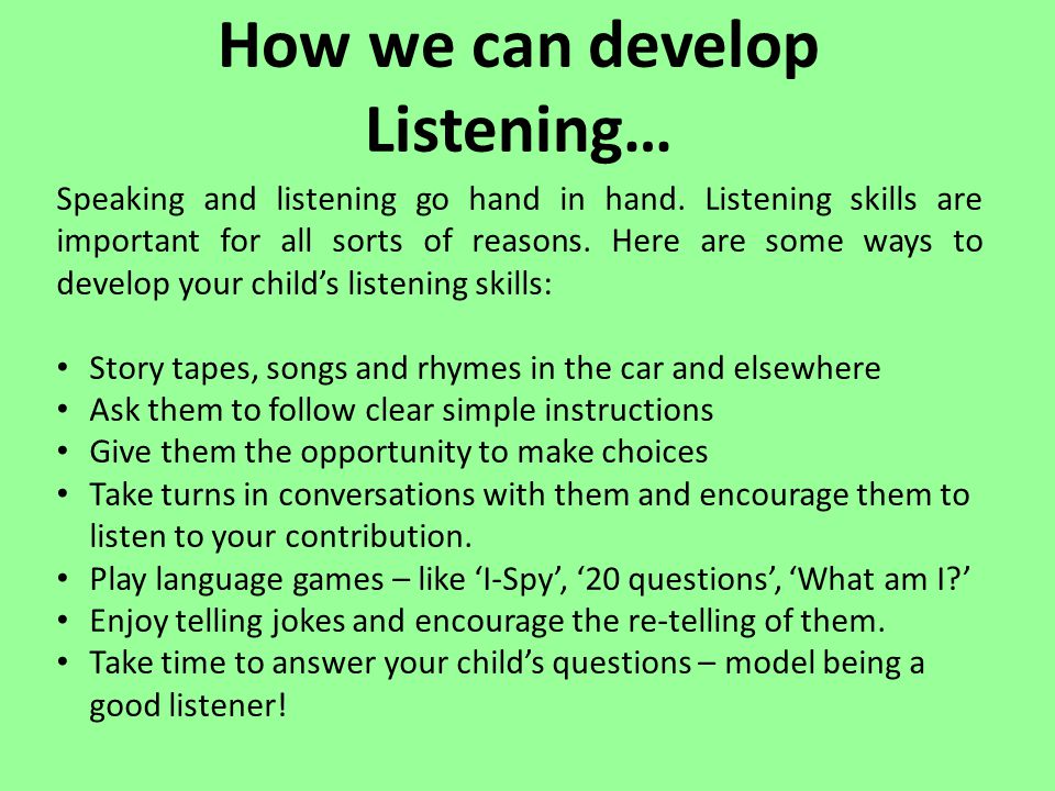 the importance of teaching listening and speaking skills