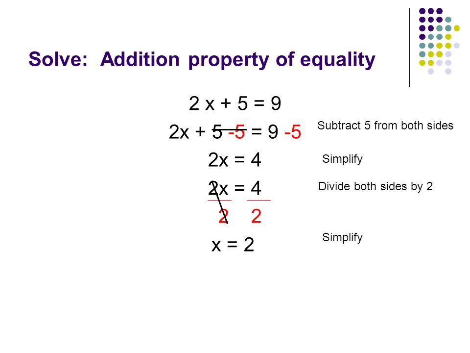 Solve: Addition property of equality