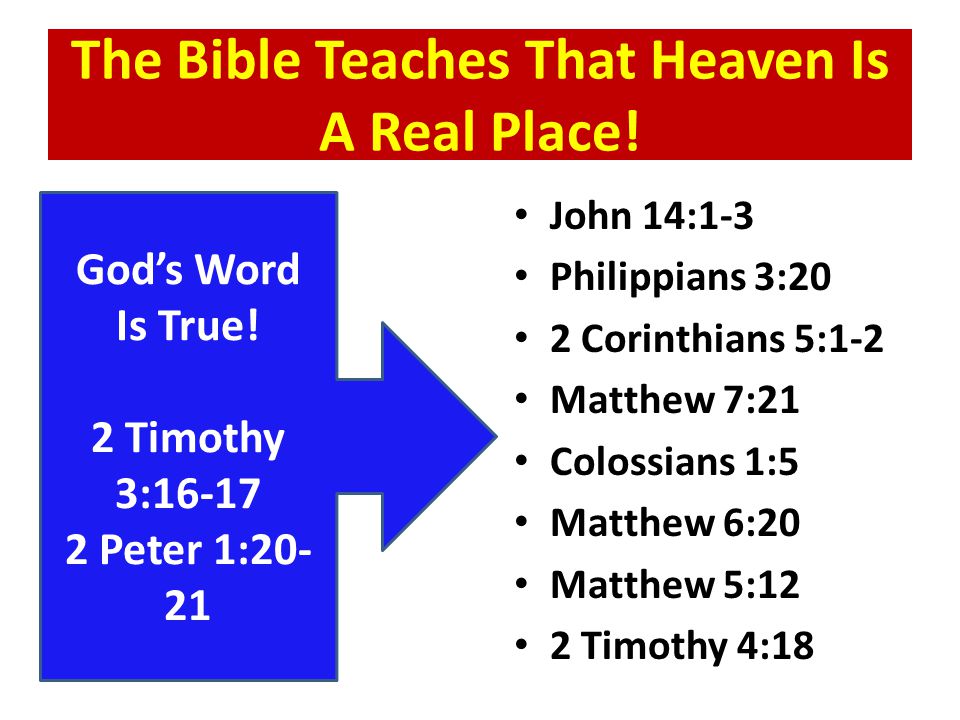 The Bible Teaches That Heaven Is A Real Place!