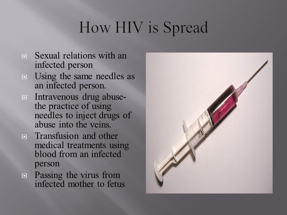 How HIV is Spread Sexual relations with an infected person