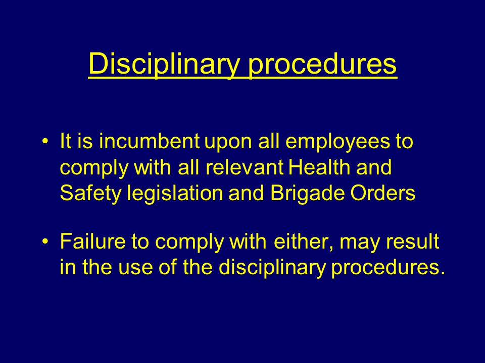 Disciplinary procedures