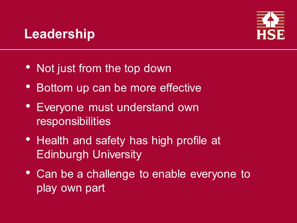 Leadership Not just from the top down Bottom up can be more effective