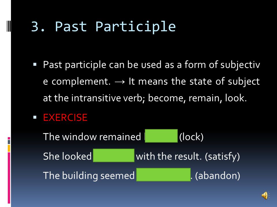 Past Participle: Definition and Examples