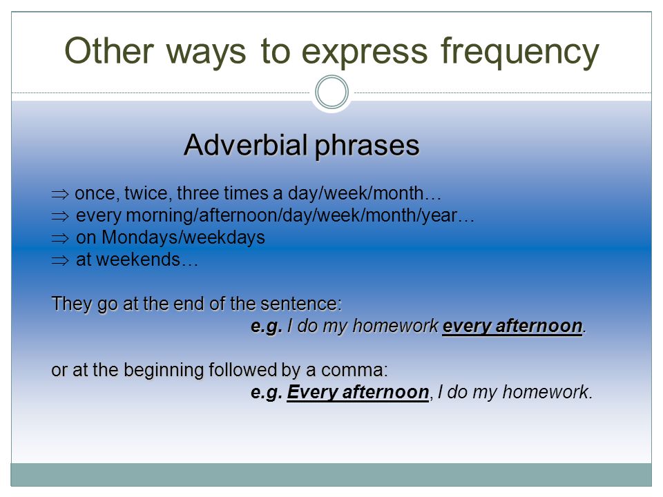 Other ways to express frequency