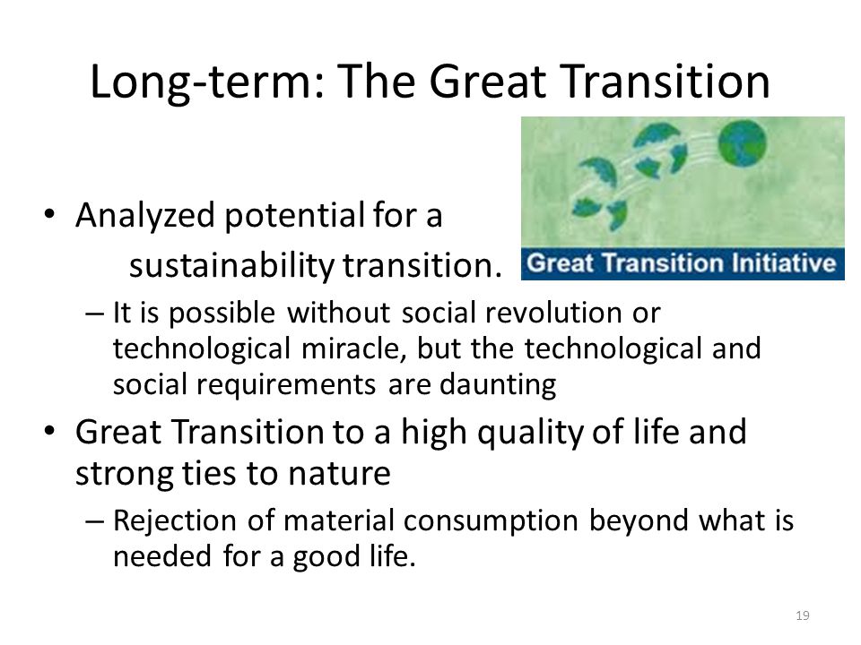 Long-term: The Great Transition