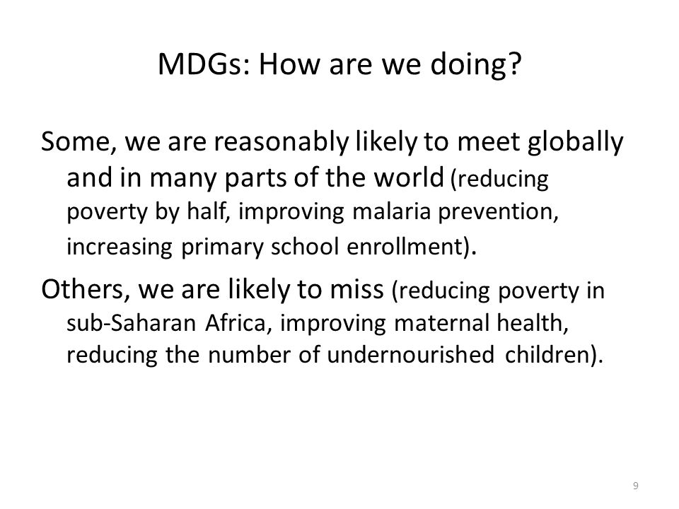 MDGs: How are we doing