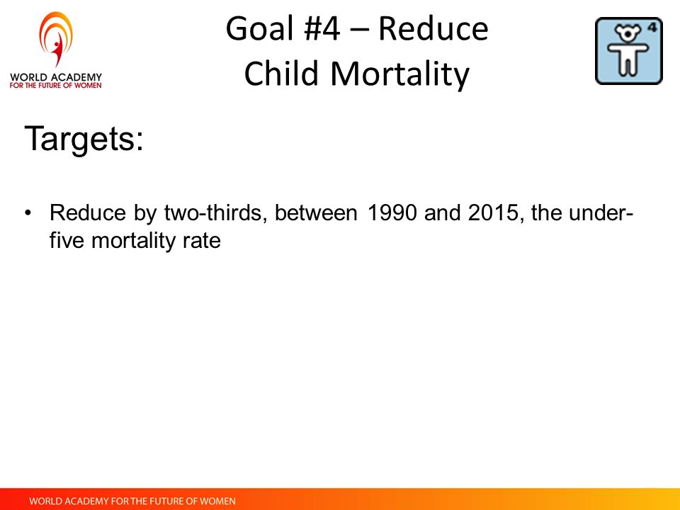 Goal #4 – Reduce Child Mortality