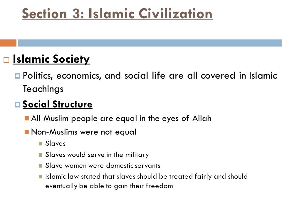 Section 3: Islamic Civilization
