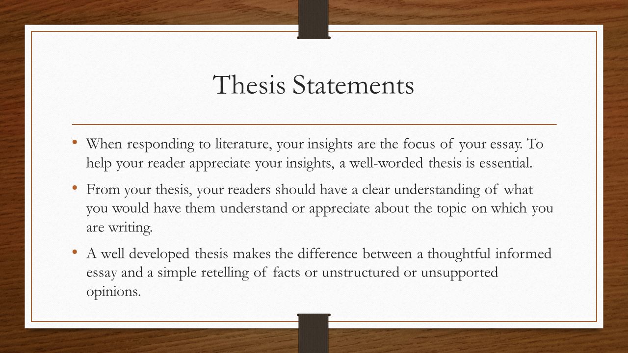 Constructing Powerful Thesis Statements - ppt video online download