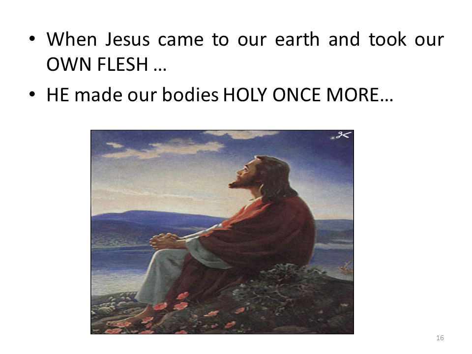 When Jesus came to our earth and took our OWN FLESH …