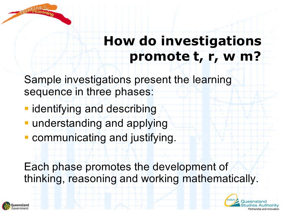 How do investigations promote t, r, w m