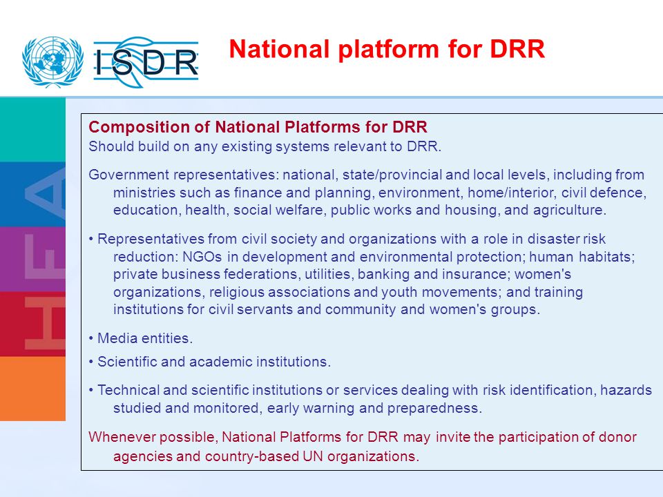 National platform for DRR