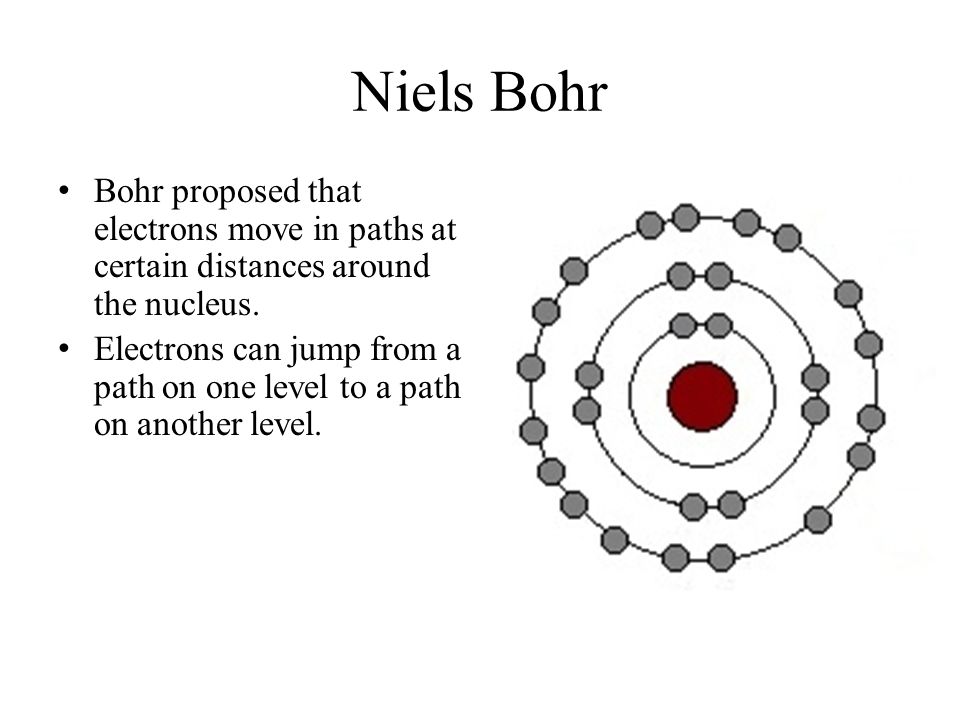 Niels Bohr Bohr proposed that electrons move in paths at certain distances around the nucleus.