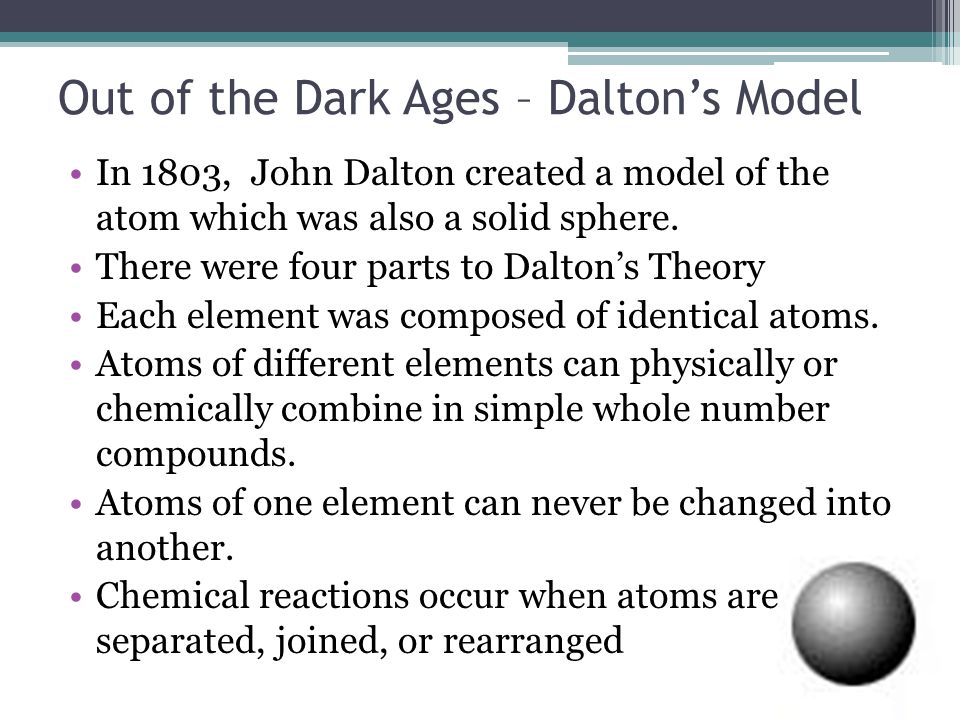 Out of the Dark Ages – Dalton’s Model