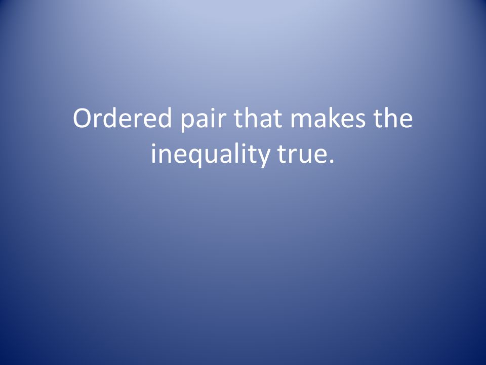 Ordered pair that makes the inequality true.