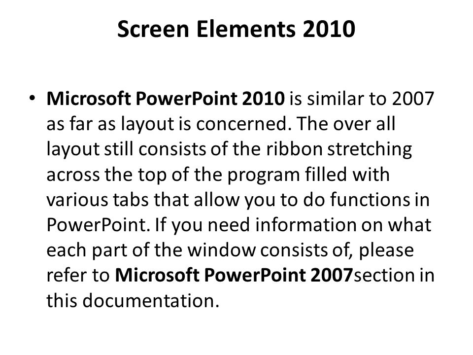 Screen Elements 2010