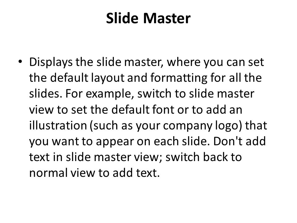 Slide Master