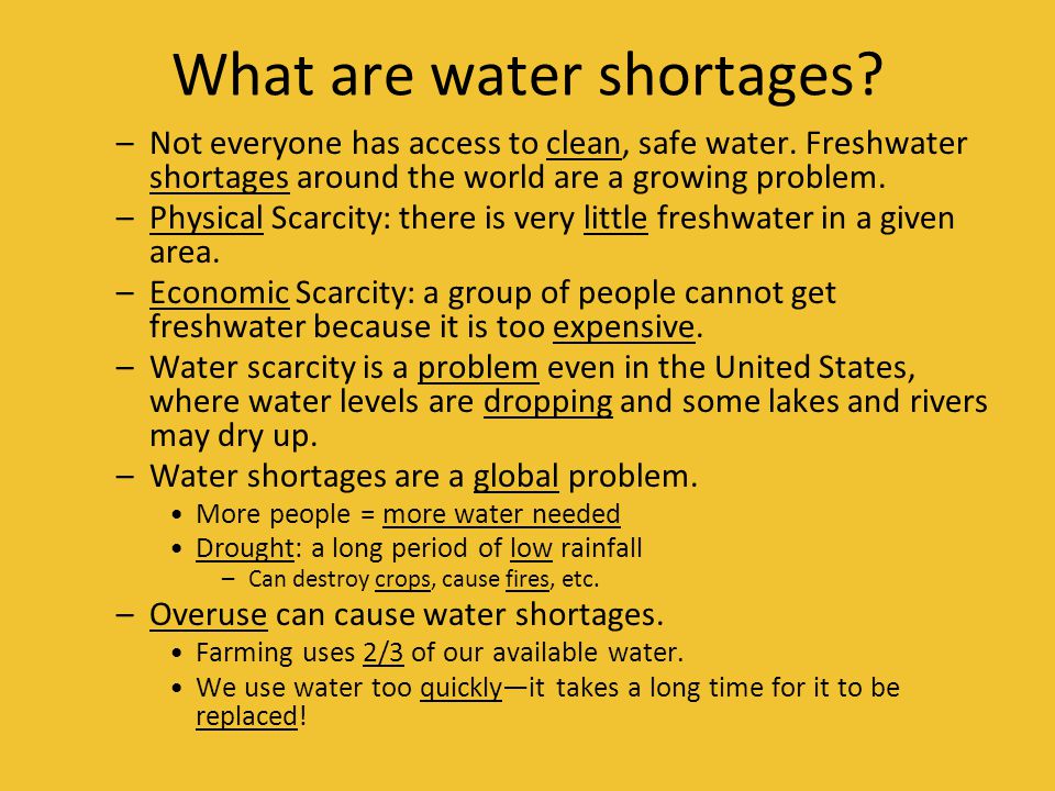 What are water shortages