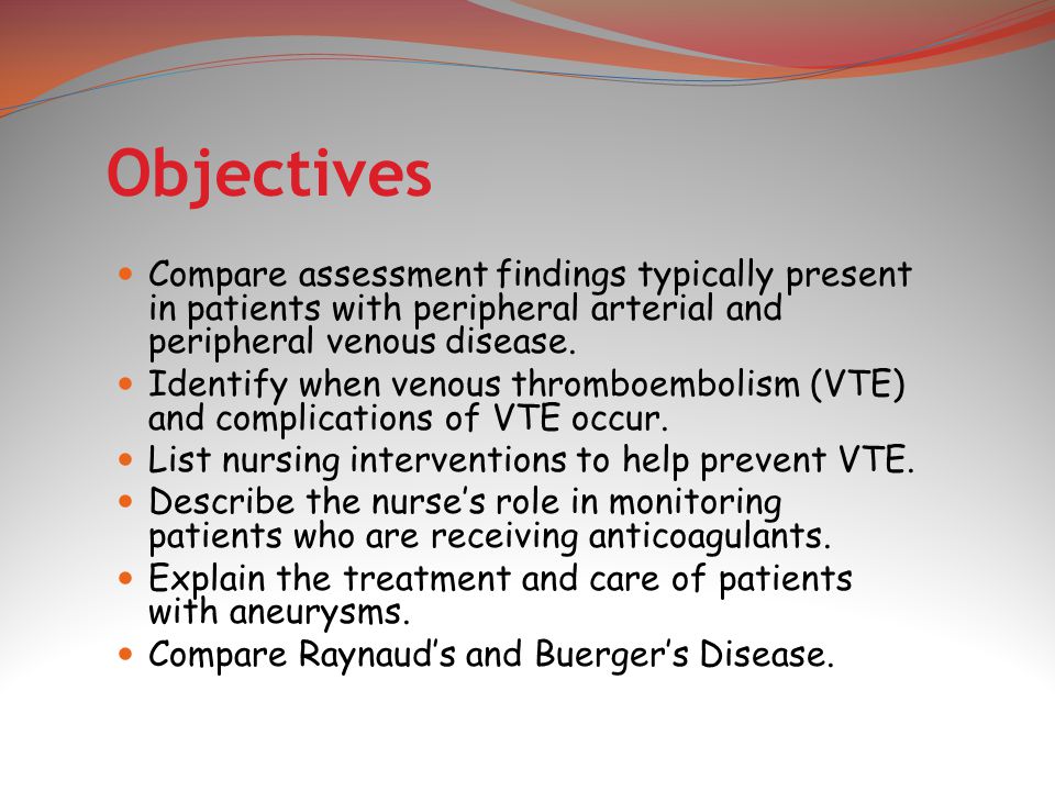 Peripheral Vascular Disorders Ppt Download