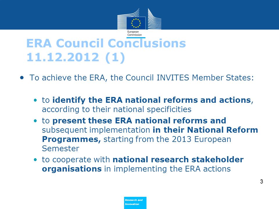 ERA Council Conclusions (1)